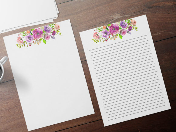 Download Purple Floral Stationary, Cute Notes Set - Cute Collection
